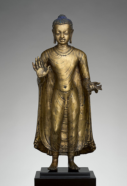 Indian copper alloy Buddha offering protection
